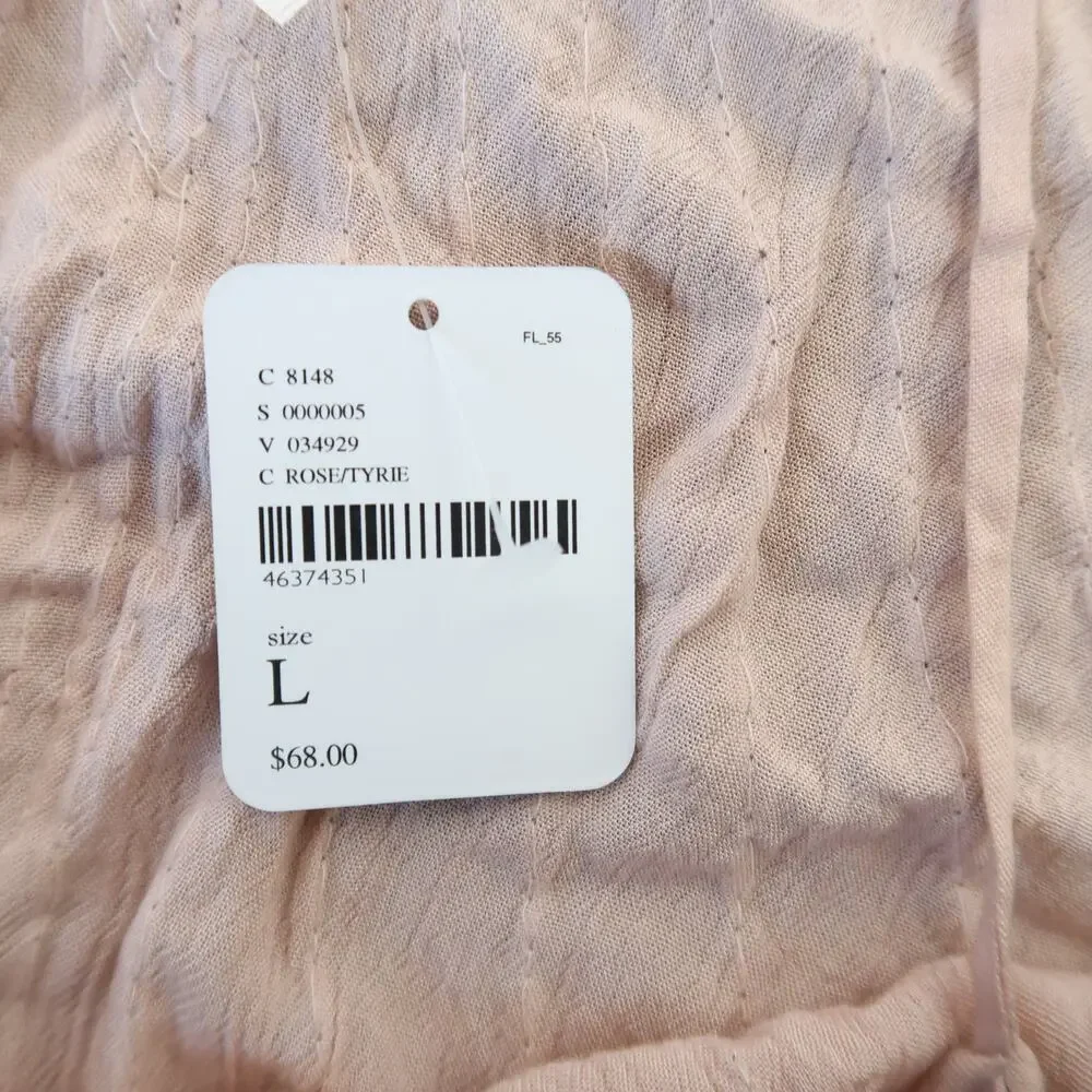 Free People Free Fly Light Pink Beaded Cami Tank Top Large NWT - Picture 6 of 8